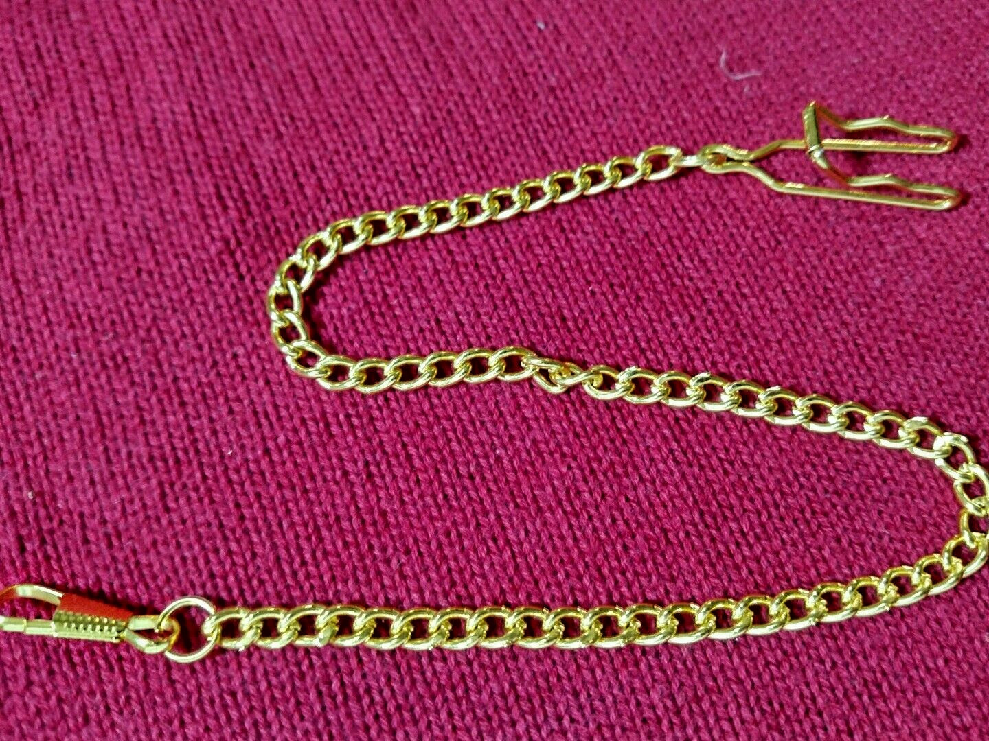 Pocket Watch Chain Gold Look 14 1/2″ Long With Black Gift Bag – New & Ships FREE
