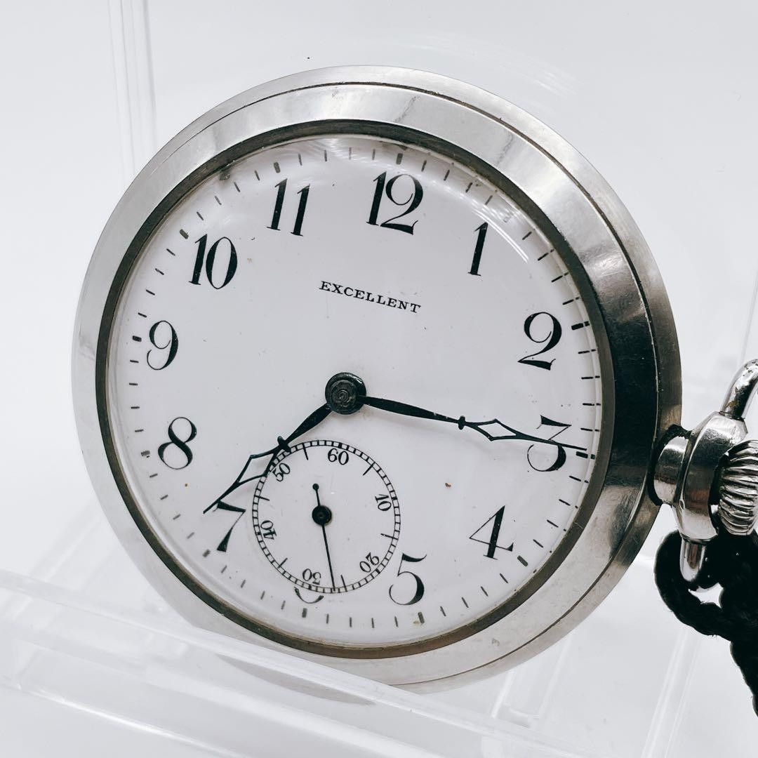 Excellent Manual Wind Small Seconds Pocket Watch Analog Display Collector
