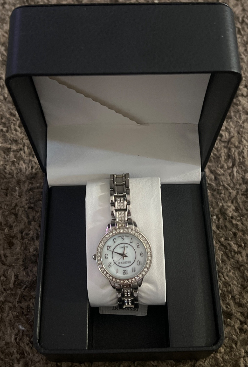 Montre Elgin II Quartz Women’s Crystal Accents Silver Tone by Avon Vintage 2016