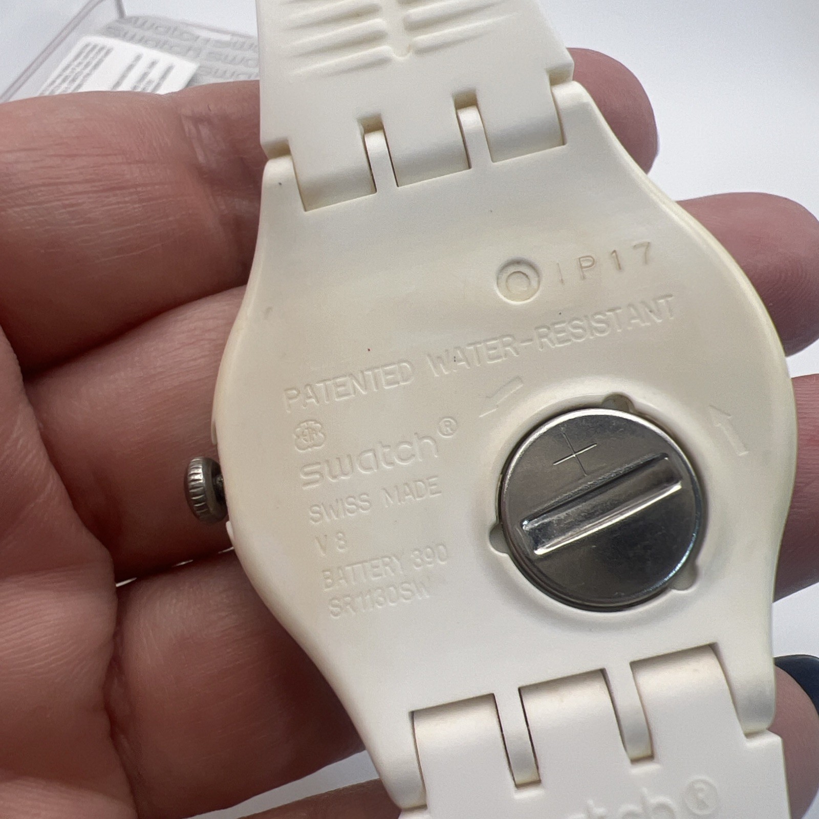 Swatch WHITE LACQUERED Skeleton SUOW100 2012 42mm Watch w/Case Papers Receipt