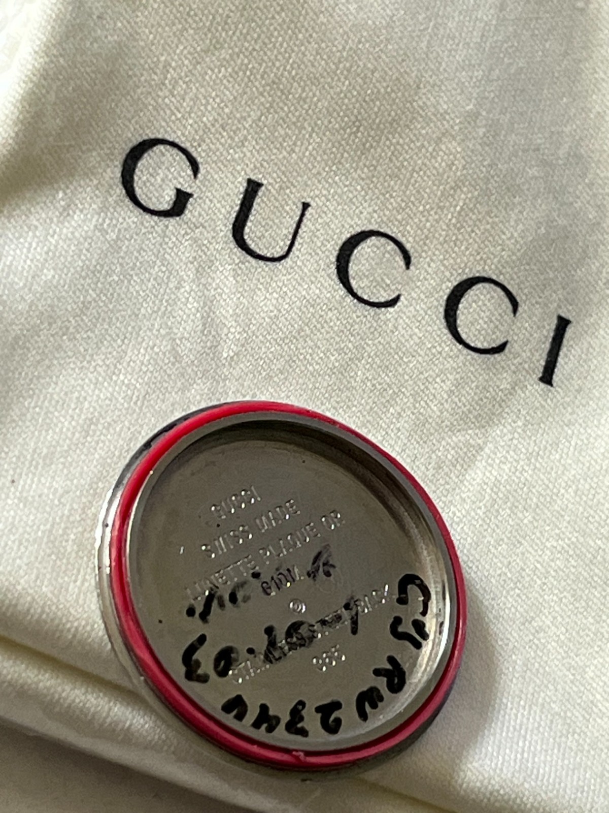 gucci 9040L , back cover with sealer ,all steel color.