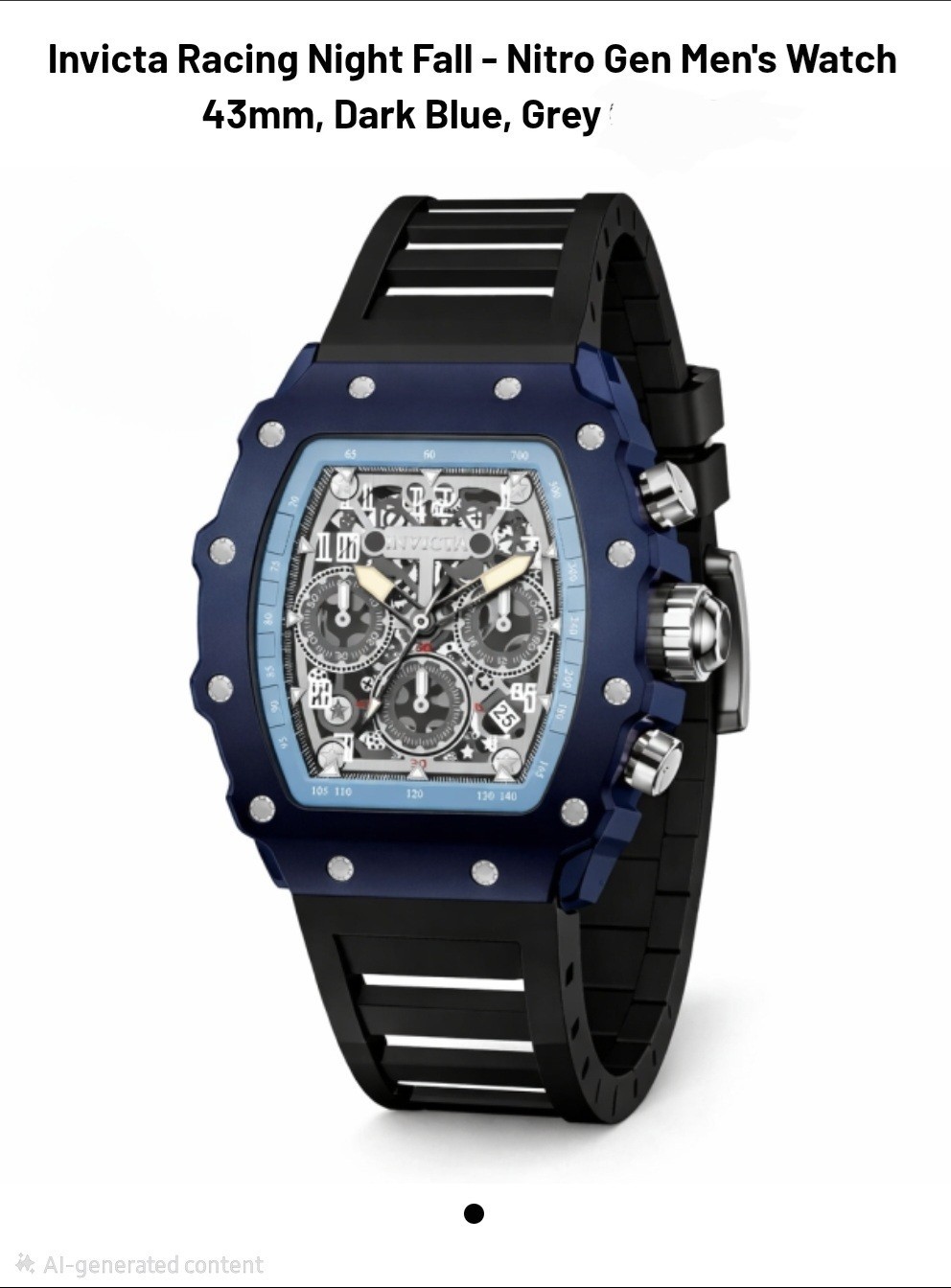 Invicta Racing Night Fall Nitro Gen Men’s Watch 43mm Quartz 50m Blue/Gray w/Box
