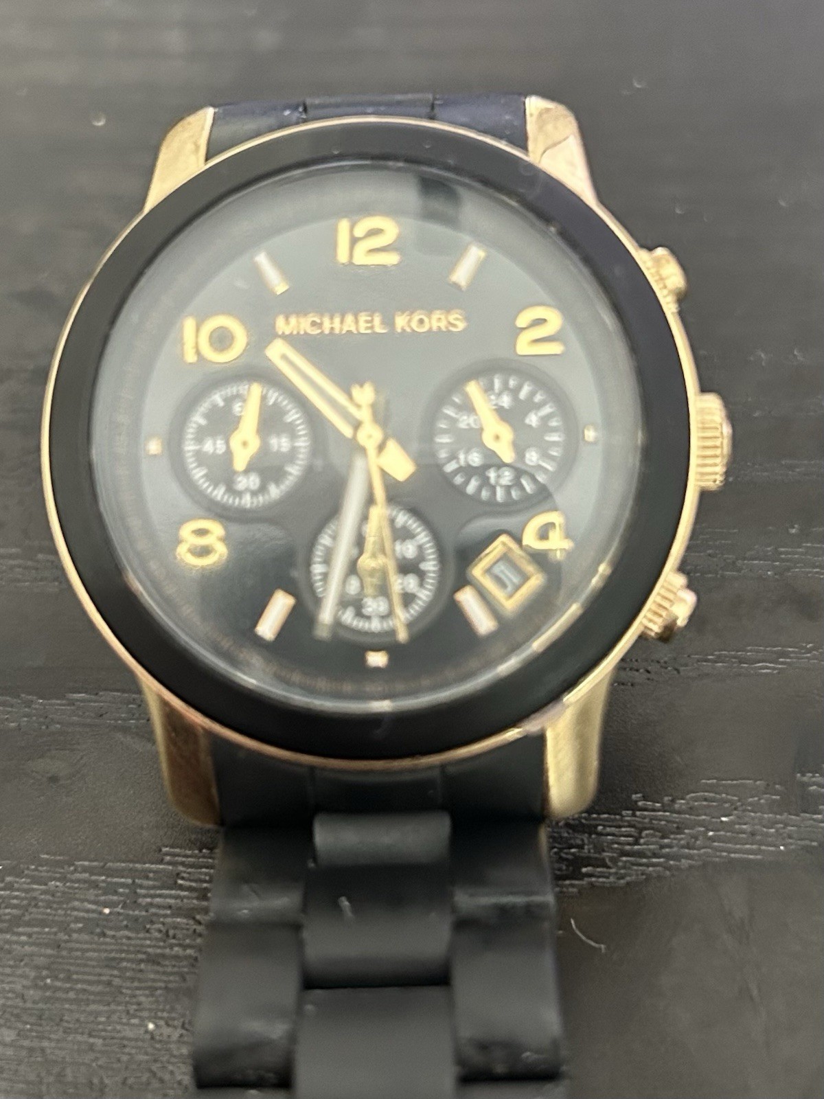 Michael Kors 51202 Women’s Chronograph Date Quartz Watch Black Dial 39mm 100m