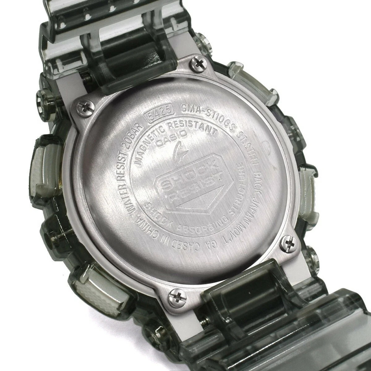 Casio G-Shock GMA-S110GS-8A Transparent Gray Resin Band Men’s Watch