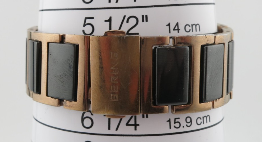 Bering Ceramic and Rose Gold-Tone Bracelet Ladies Watch – 32435-746 – New Batt