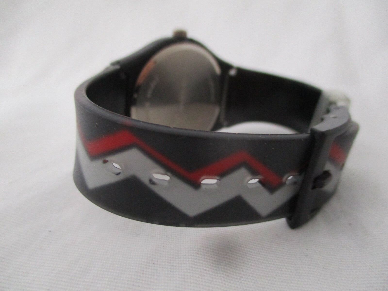Mars Twix Candy Analog Wristwatch Black Gray & Red Buckle Band Collecible