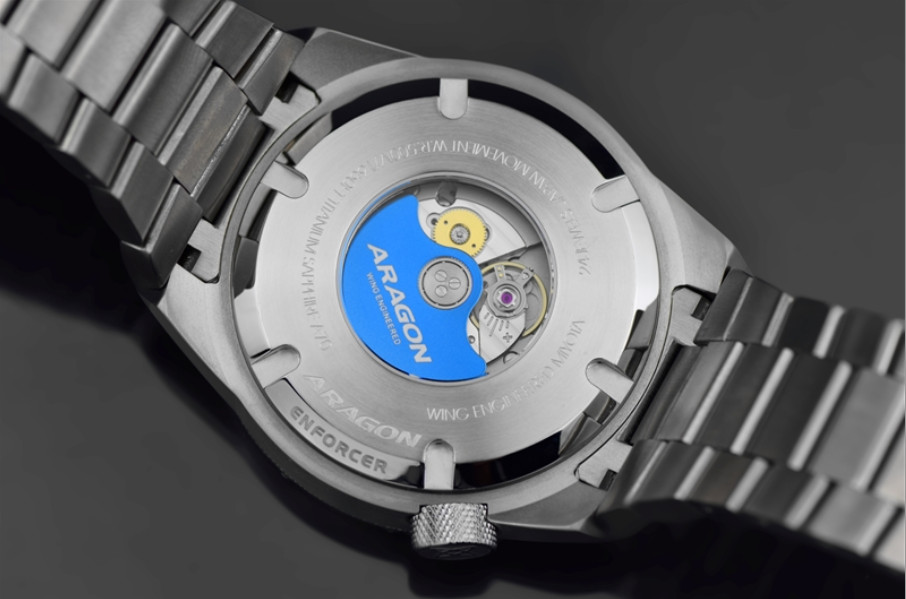 NEW! Aragon Enforcer True GMT Titanium Black MOP Dial 44mm Watch A702BLK