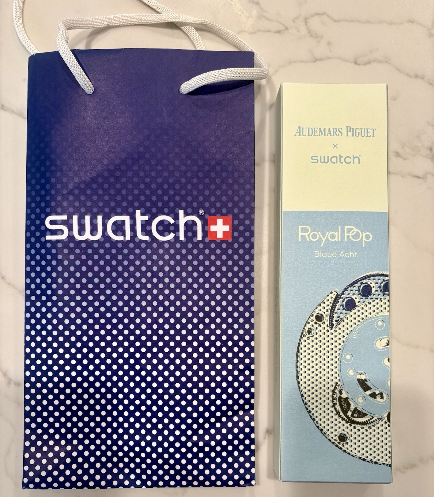 Audemars Piguet (AP) X Swatch Royal Pop Blaue Acht Quartz. Brand New in Box.