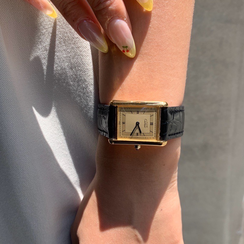 CARTIER Mast Tank LM Gold Roman Dial Gold mens Watches Watch