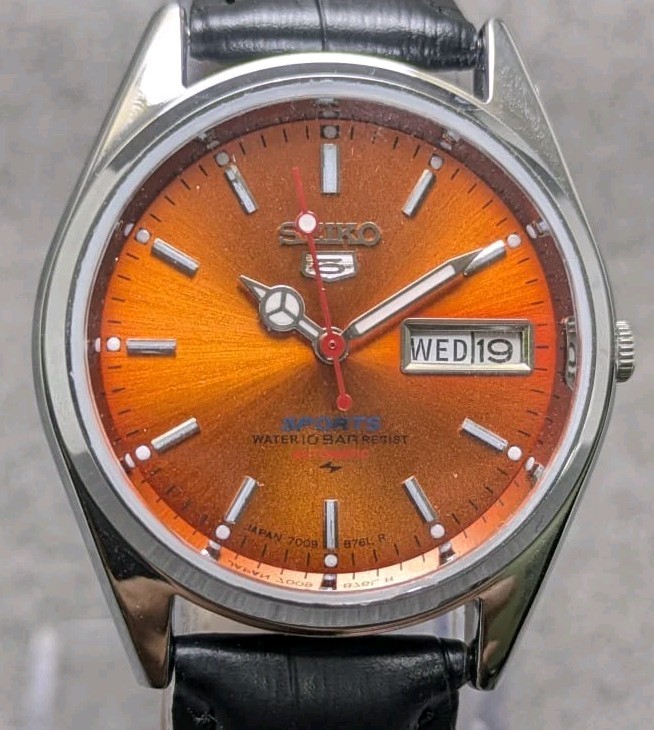 Vintage Seiko 5 automatic Day Date Movement No.6309A Japan made men’s watch.