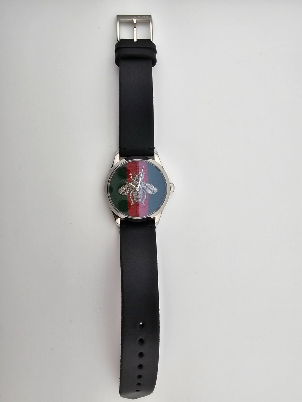 Gucci Men’s G-Timeless Bee Dial Leather Strap Watch – YA1264149 ($950 MSRP)