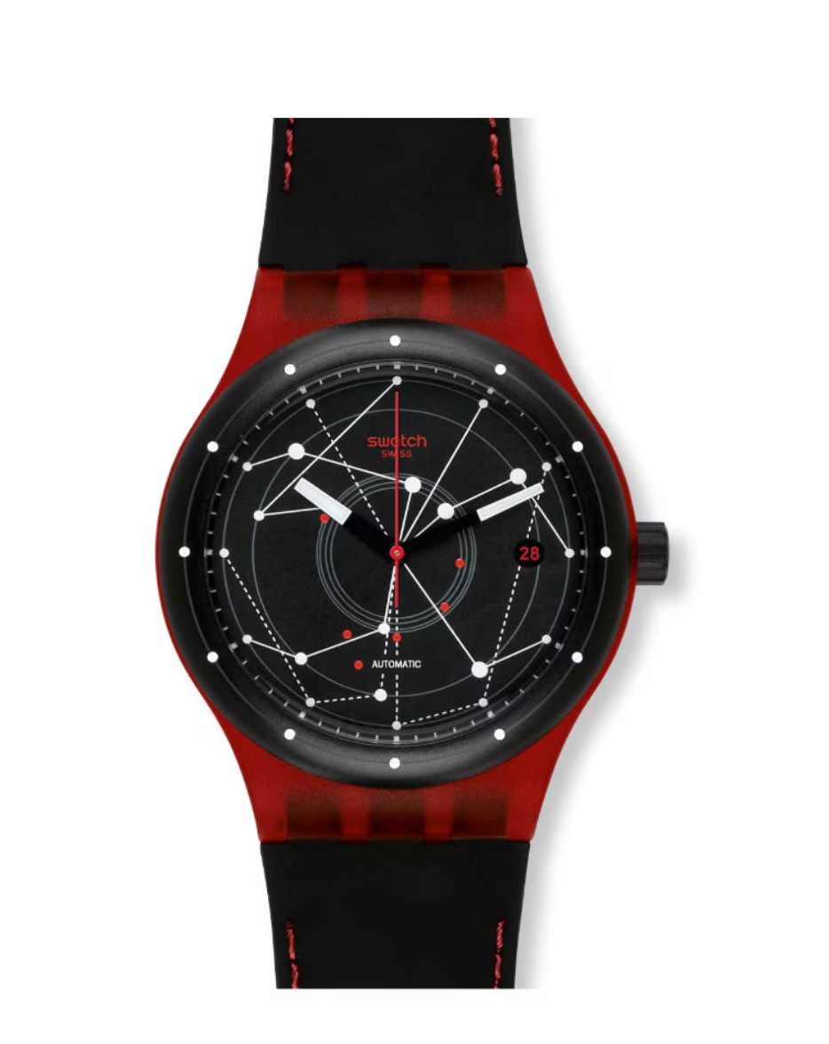 SWATCH SWISS MADE, MEN’S SISTEM 51 RED STARS AUTOMATIC WRISTWATCH, SUTR400