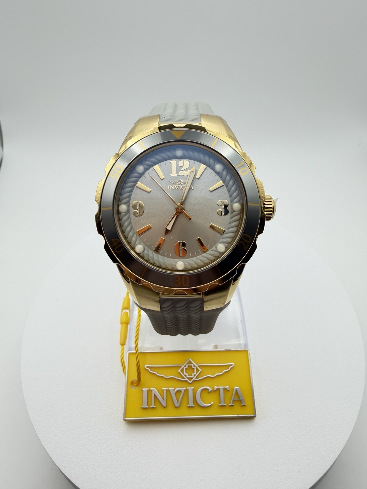 17483- Invicta Angel Halo Women’s Watch Gold Gray Dial. Charcoal. 38mm New