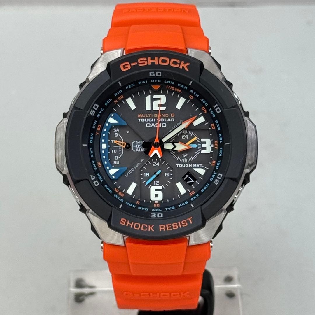 Excellent condition G SHOCK Sky Cockpit Radio Solar GW 3000M Orange