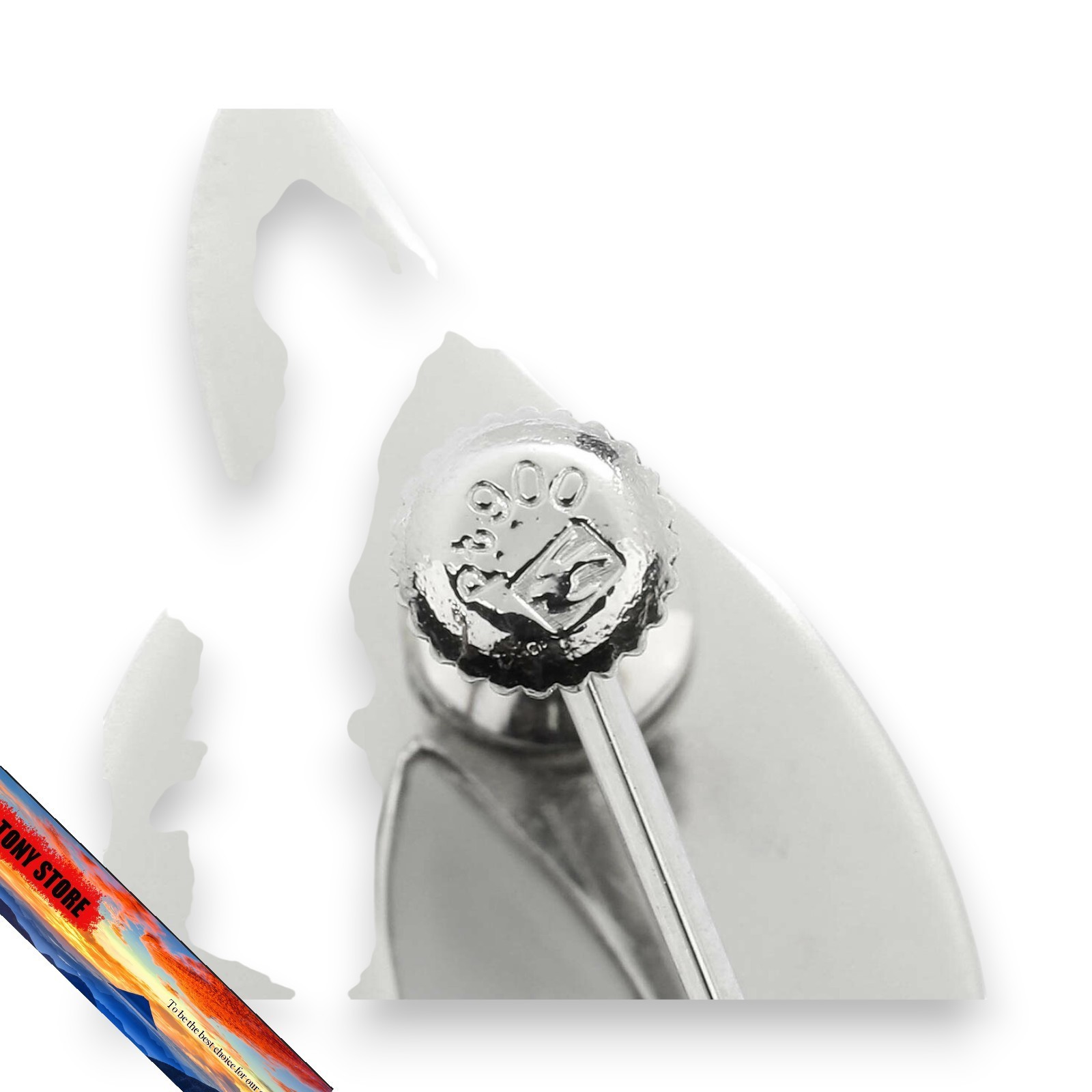 Seiko Pt900 Platinum Earrings S Design Approx 24.8×13.2mm OK