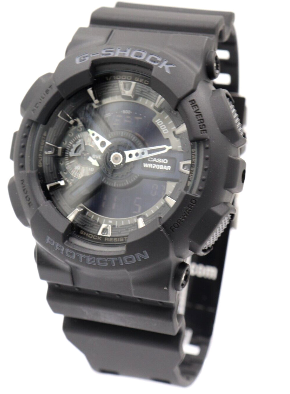 New Casio G-Shock Matte Black Chrono Digital-Analog Men Watch 50mm GA110-1B $130