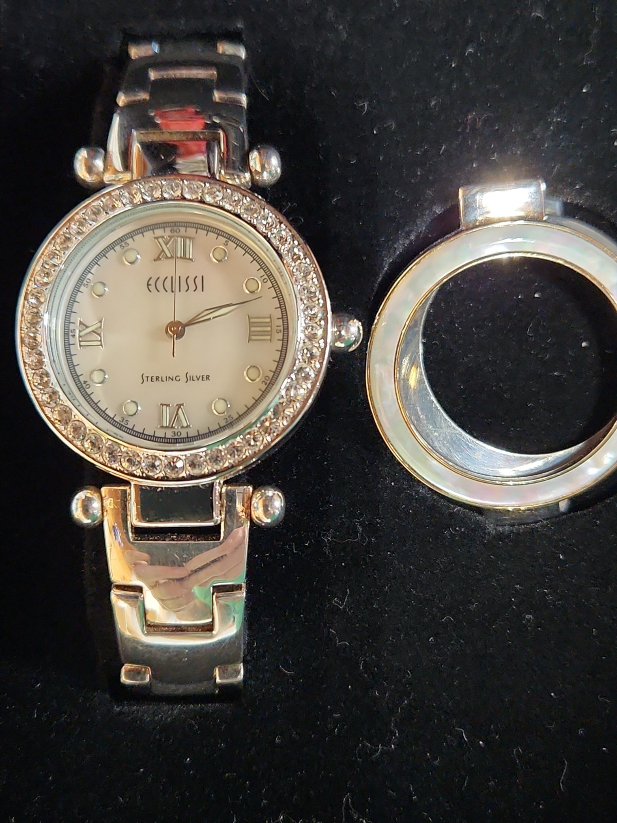 Sterling Silver Ecclissi Watch With Changeable Bezel And Bands- Vintage