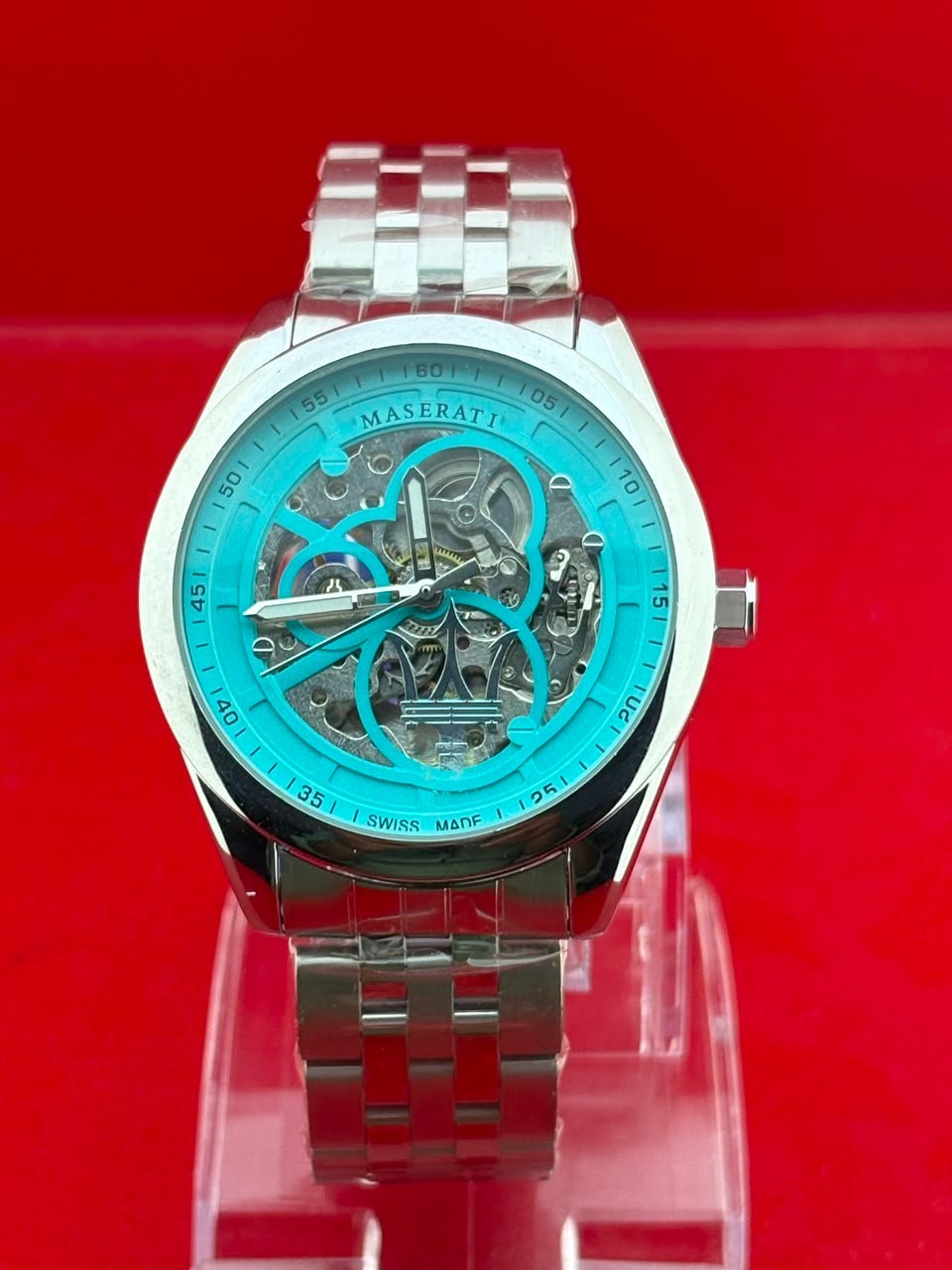 vintage Maserati Blue dial With wristwatch fully working condition