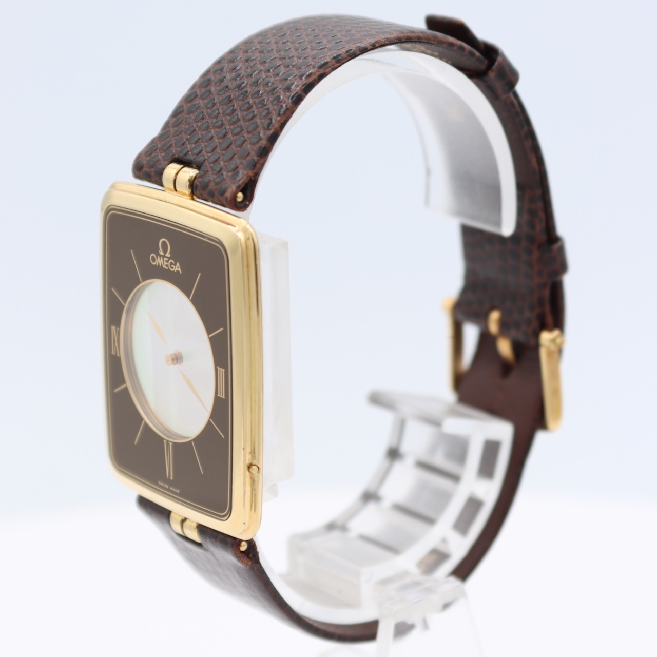 Vintage 28mm Omega La Magique Men’s Quartz Wristwatch 18k Gold Scarface