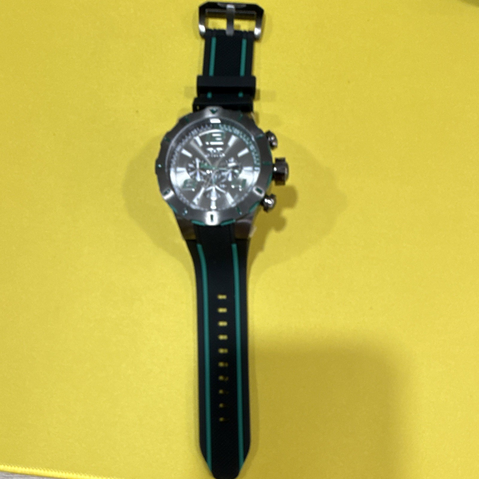 Invicta Tritnite Men’s Quartz Chronograph Date Black/Green Strap Watch (35737)