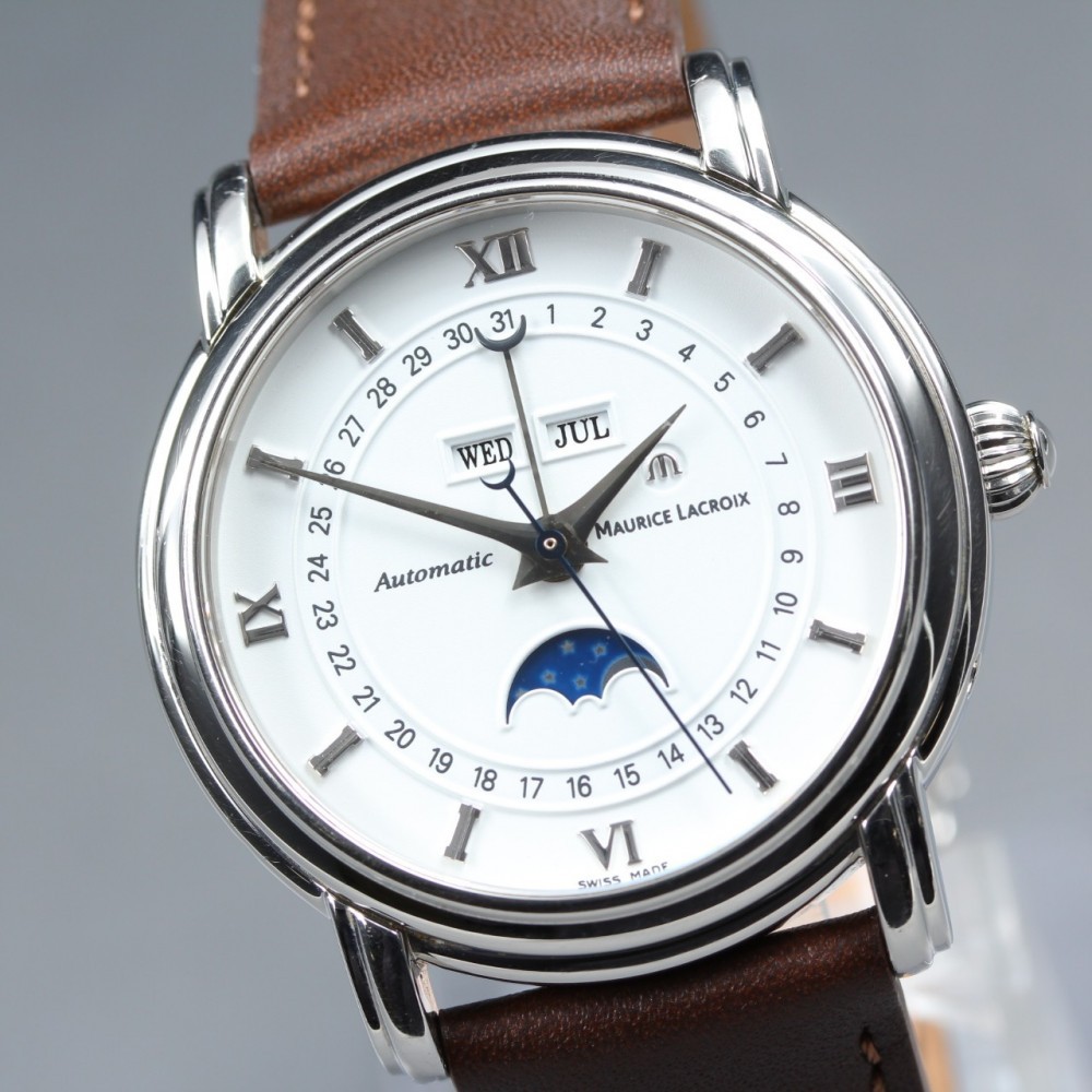 N MINT Maurice Lacroix Masterpiece MP6347 Moon Phase Triple Calendar Auto Men’s