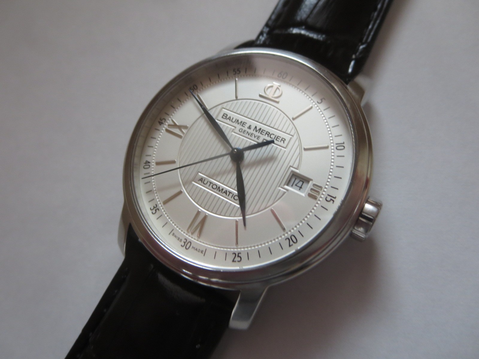 Baume Mercier Classima 65615 Automatic 38mm Silver Roman Dial Dress Watch Swiss