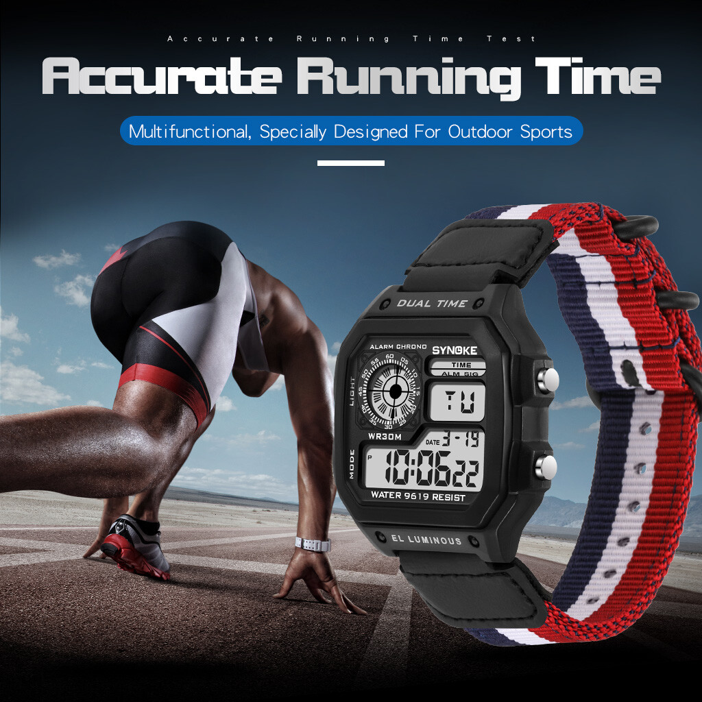 Men’s Electronic Digital Sports LED Display Waterproof Wrist Watch Multifunction