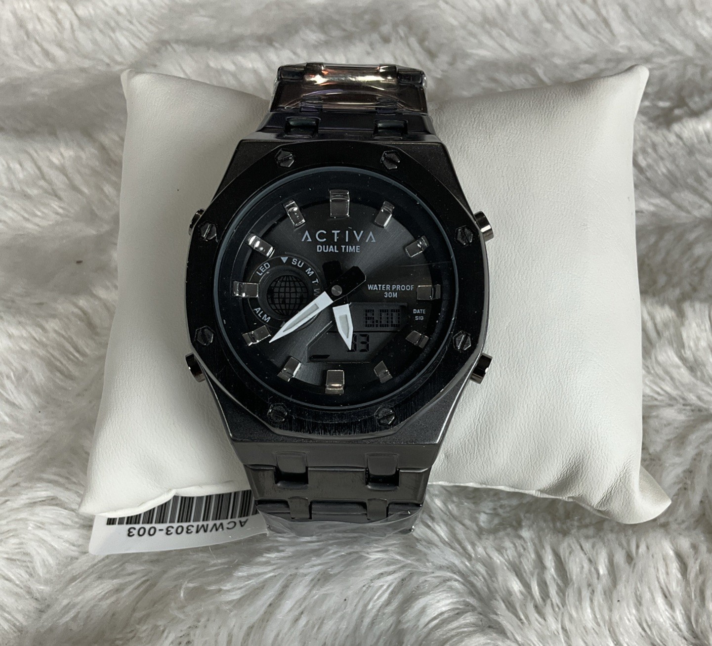 Activa Signal X Invicta Black Mens 45.5 MM Digital Dress Watch ACWM 303-003 NIB