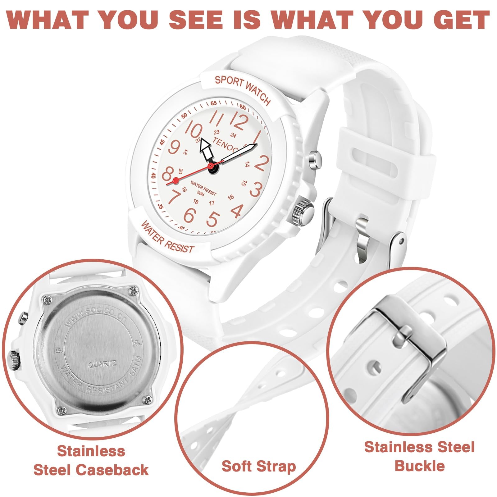 TENOCK Waterproof Nurse Watch for Medical Professionals Students Women Men, N…