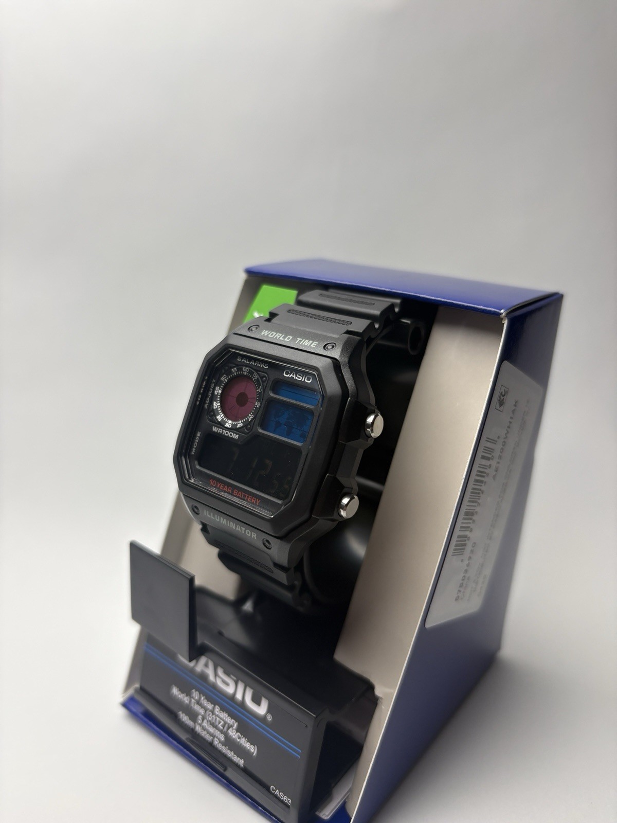 Casio AE1200 Royale Custom Watch Cyberpunk Neon Mod Negative Display Pink Blue