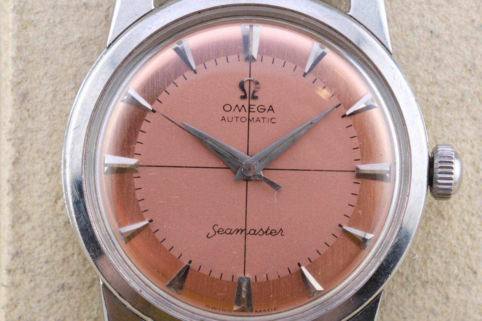 Vint Omega Seamaster Ref. 2846 2848 Cal. 500 34mm Watch Salmon Dial Thick Lugs!