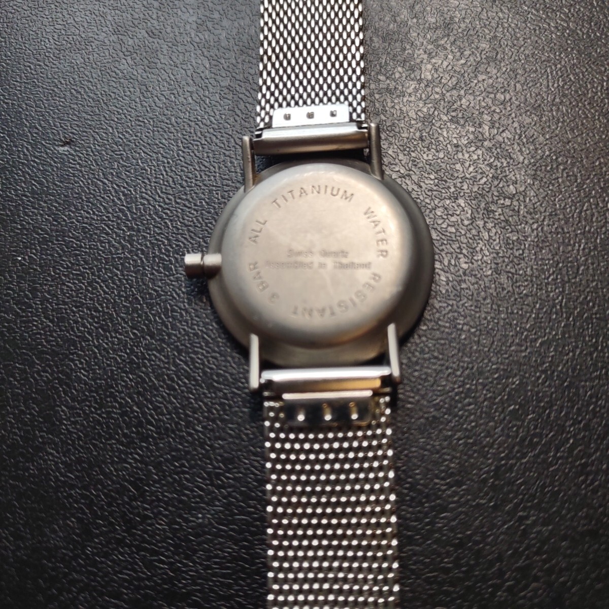 Boccia Watch Women Silver Tone Titanium Gray Dial Adj Mesh Band New Battery Vgc