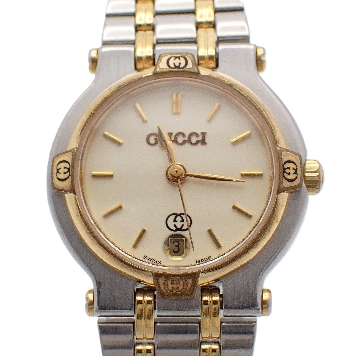 Used Gucci 9000L Quartz Ladies Watch Combo Ivory Dial SS Strap Ioki