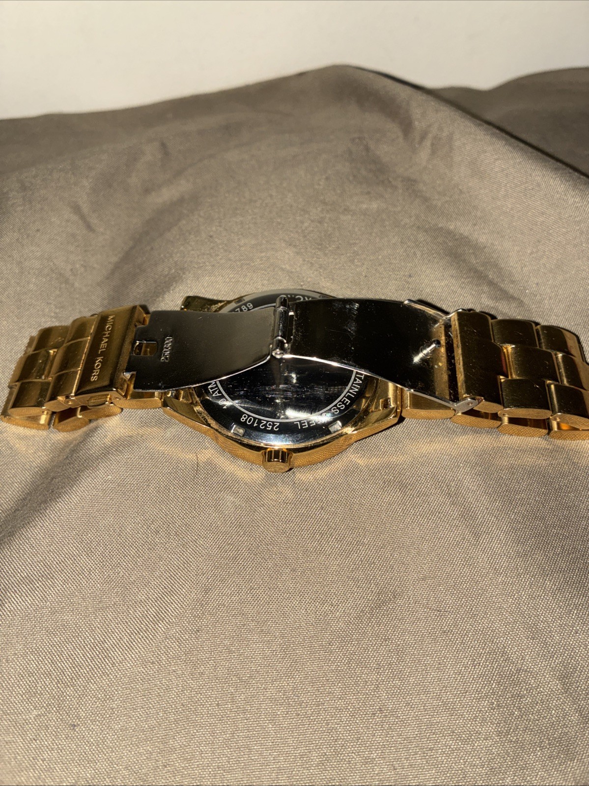 New Michael Kors MK6789 Oversized Brynn Pavé Gold-Tone Stainless Steel Watch