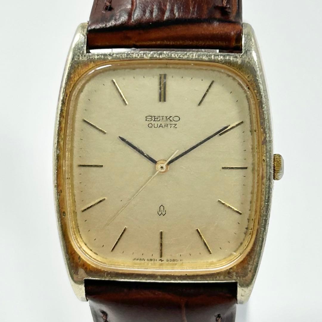 [New Battery & New Strap] SEIKO Quartz Square Tonneau-shaped Men’s Watch