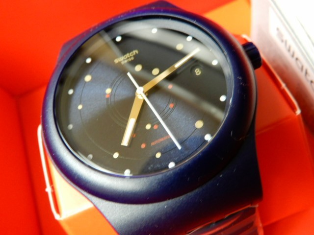 SISTEM SEA FLEX! Sistem 51 Automatic Silicone Swatch/Glow Hands/DATE! NIP-RARE!