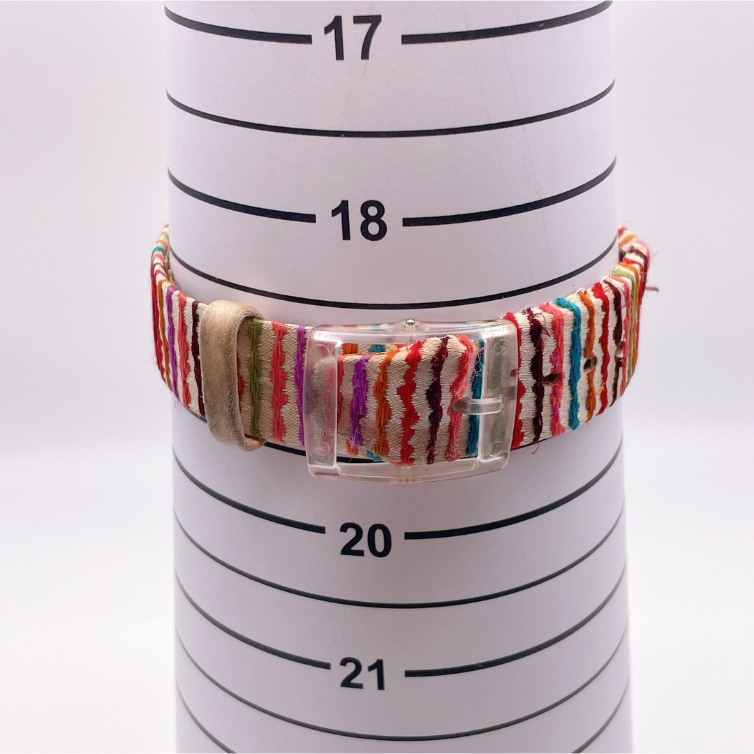 Working new battery Swatch SFP113 ladies wristwatch transparent back colorful