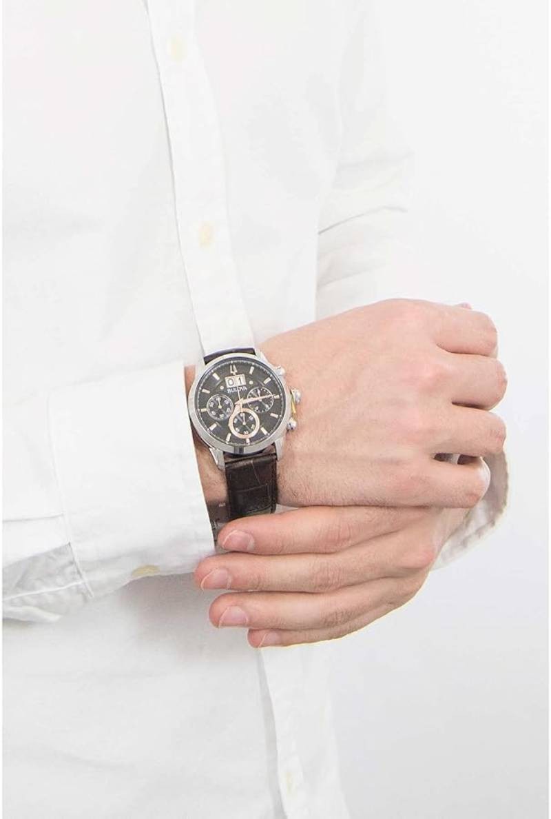 Bulova Men’s Sutton Quartz Chronograph Multi Dial Calendar 44mm Watch 96B311