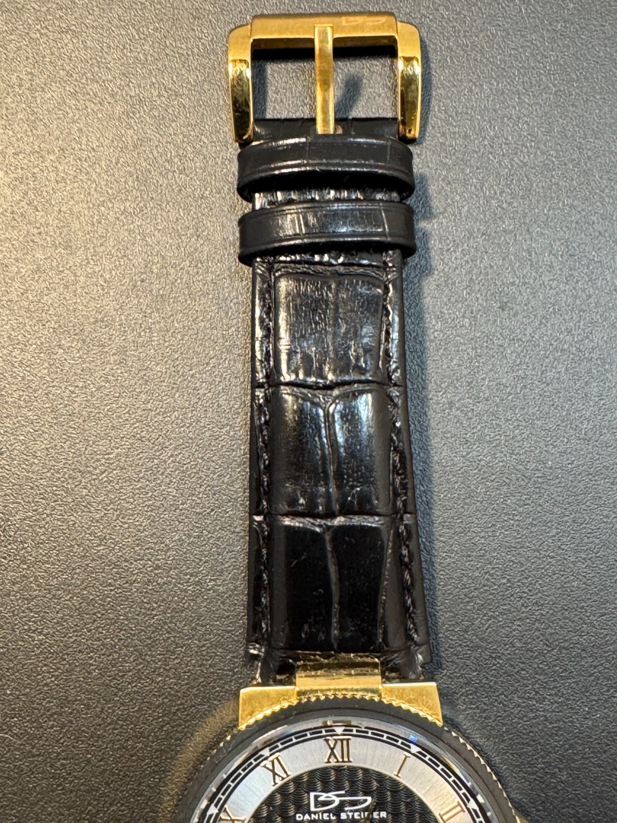 Daniel Steiger Professional Two-Tone Black Bezel Carbon Fiber Dial Watch 9202K-M