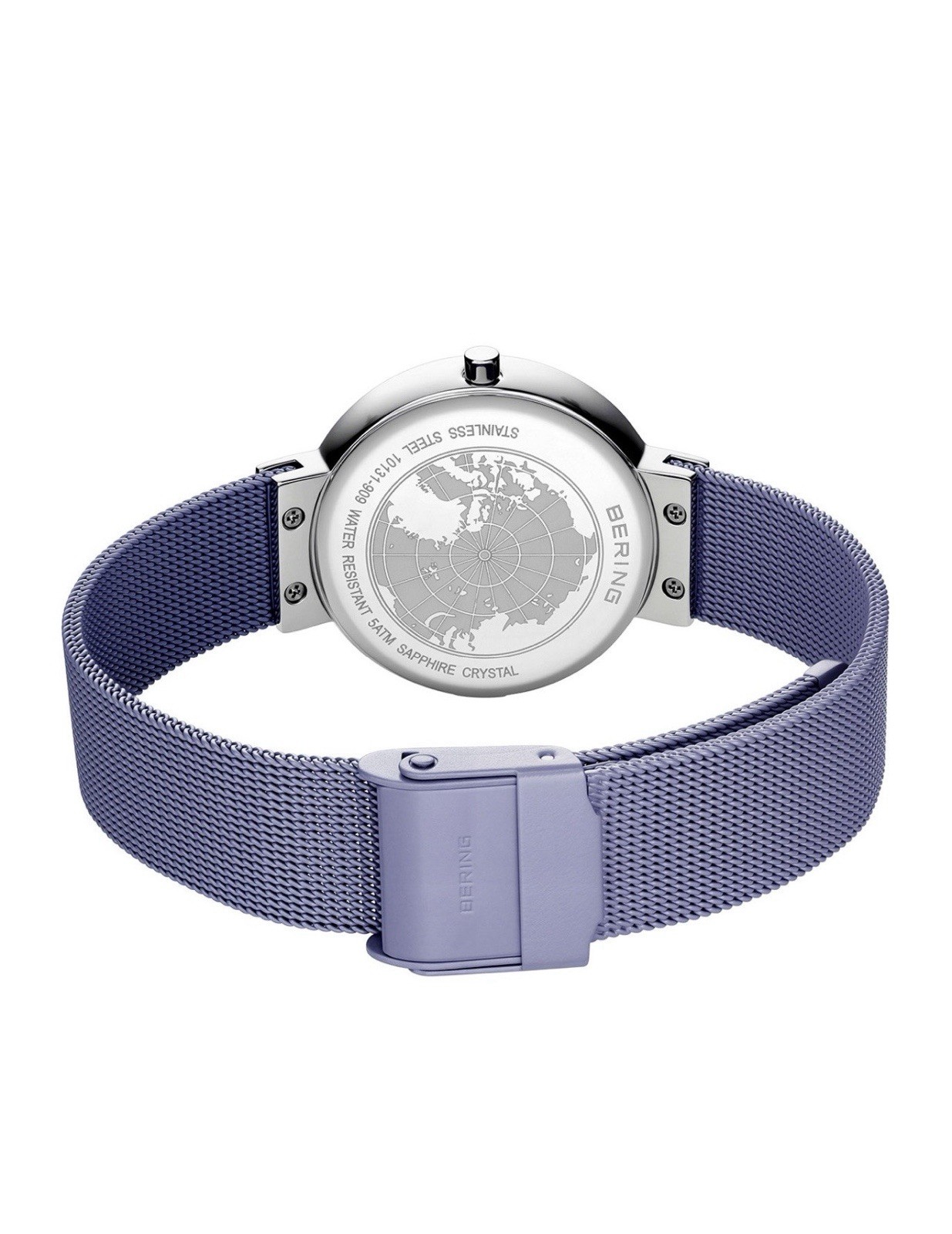 Bering Classic Stainless Steel Lavender Dial Ladies Quartz 31mm Watch 10131-909