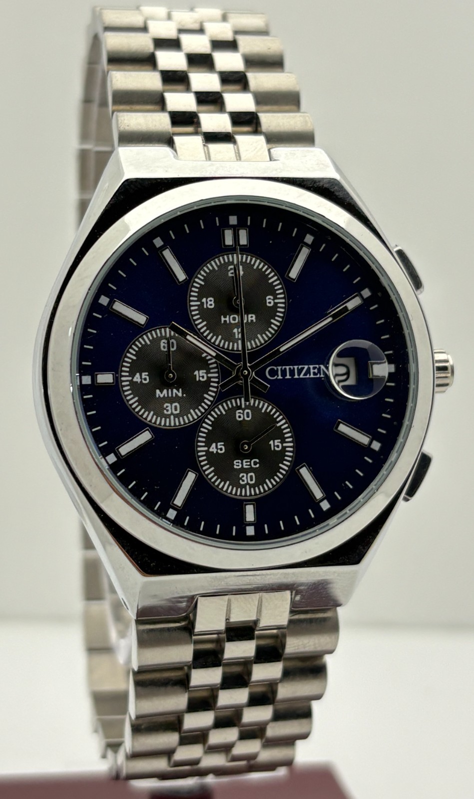 Refurbished Citizen Eco-Drive Chrono Quartz Blue Dial Sub-Sec/Date Wristwatch
