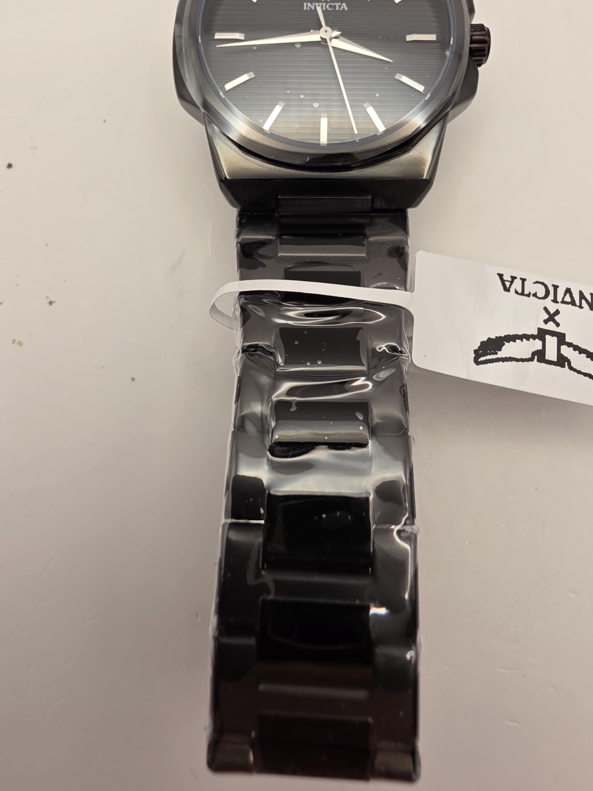 Invicta Specialty Men’s 44mm Quartz Black Dial Black Steel Bracelet Box#9