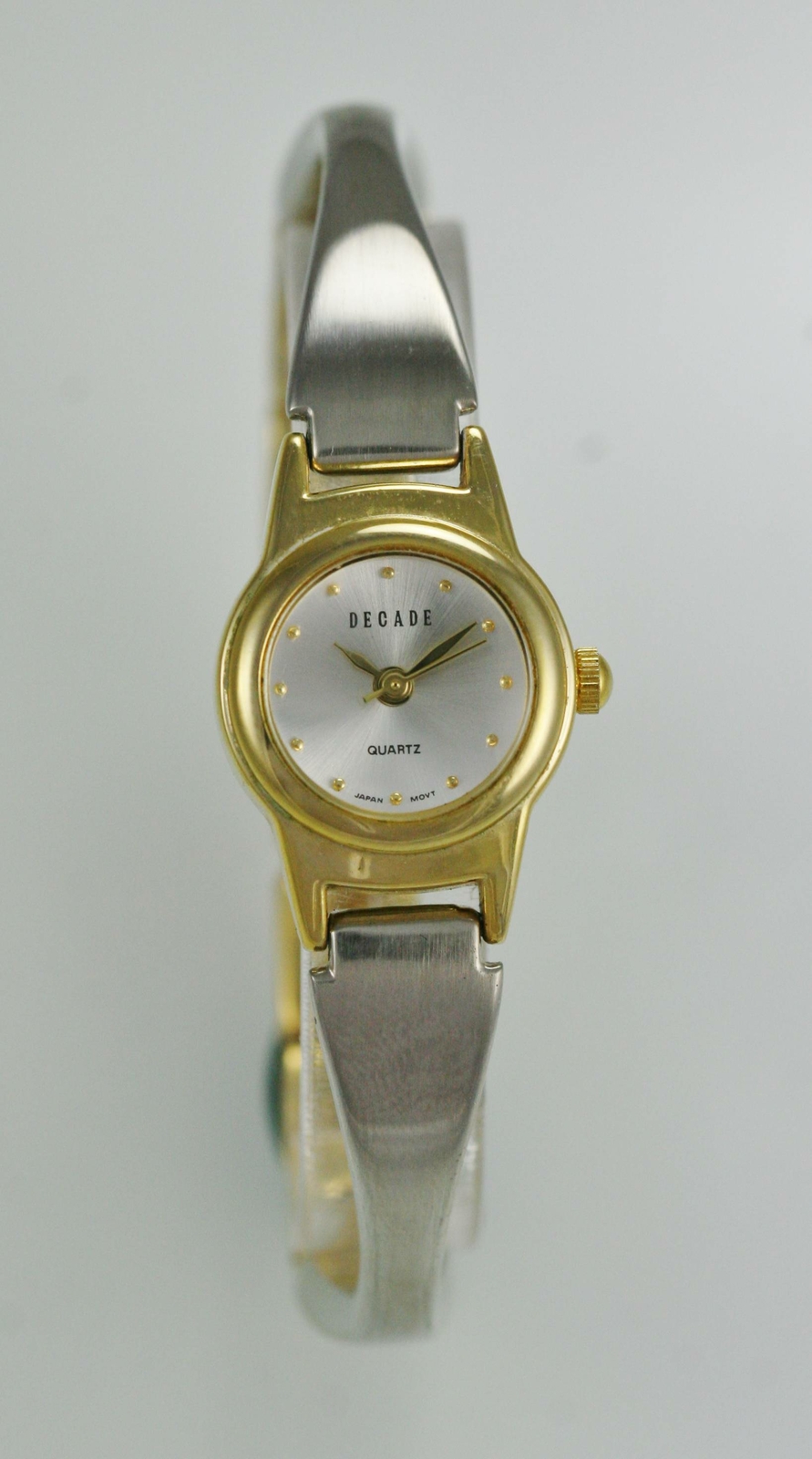 Decade Womens Watch Stainless Steel Silver Gold Water Res White Battery Quartz