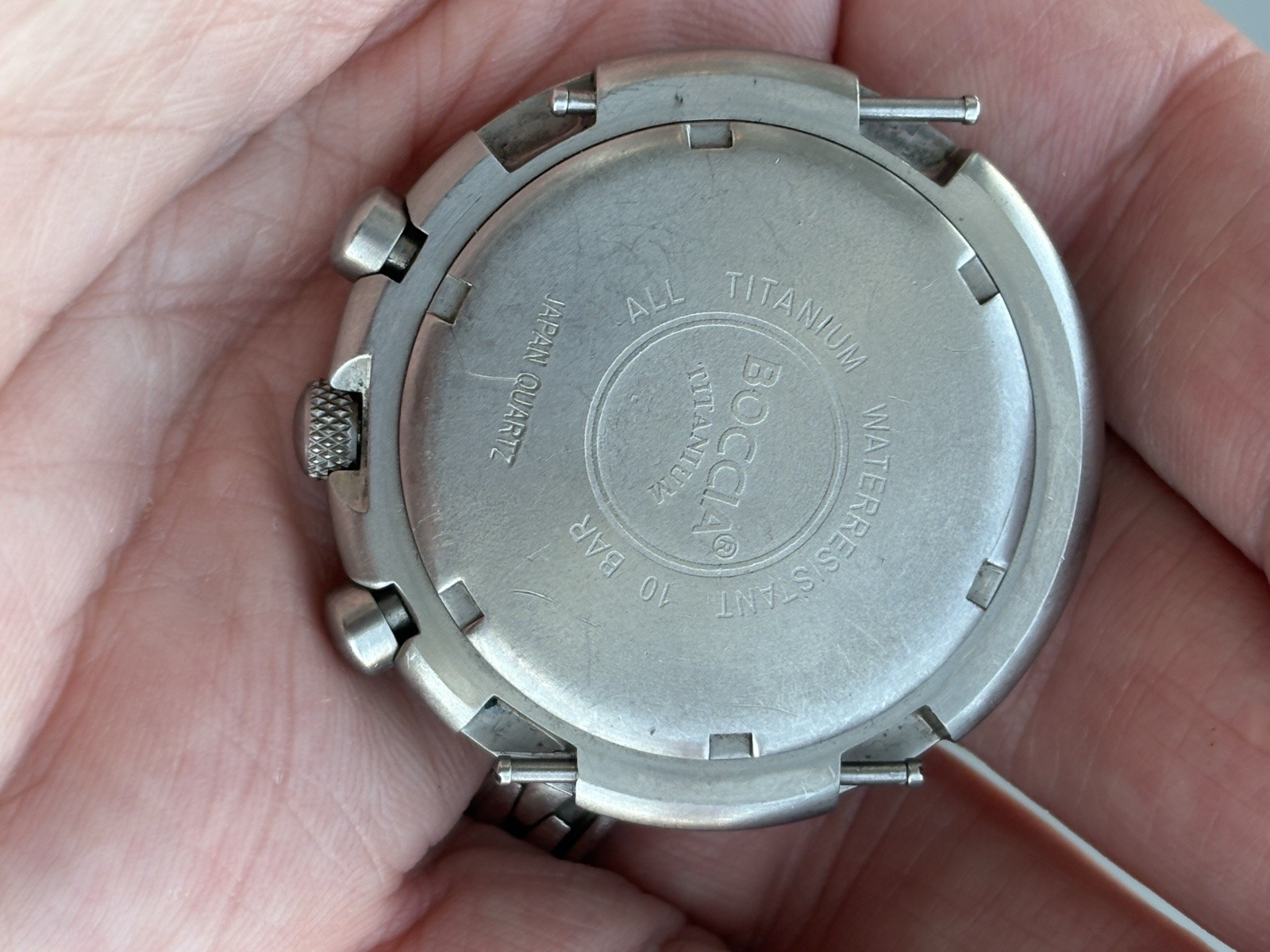 BOCCIA titanium men’s watch Chronograph /D- New Battery – Needs A Band