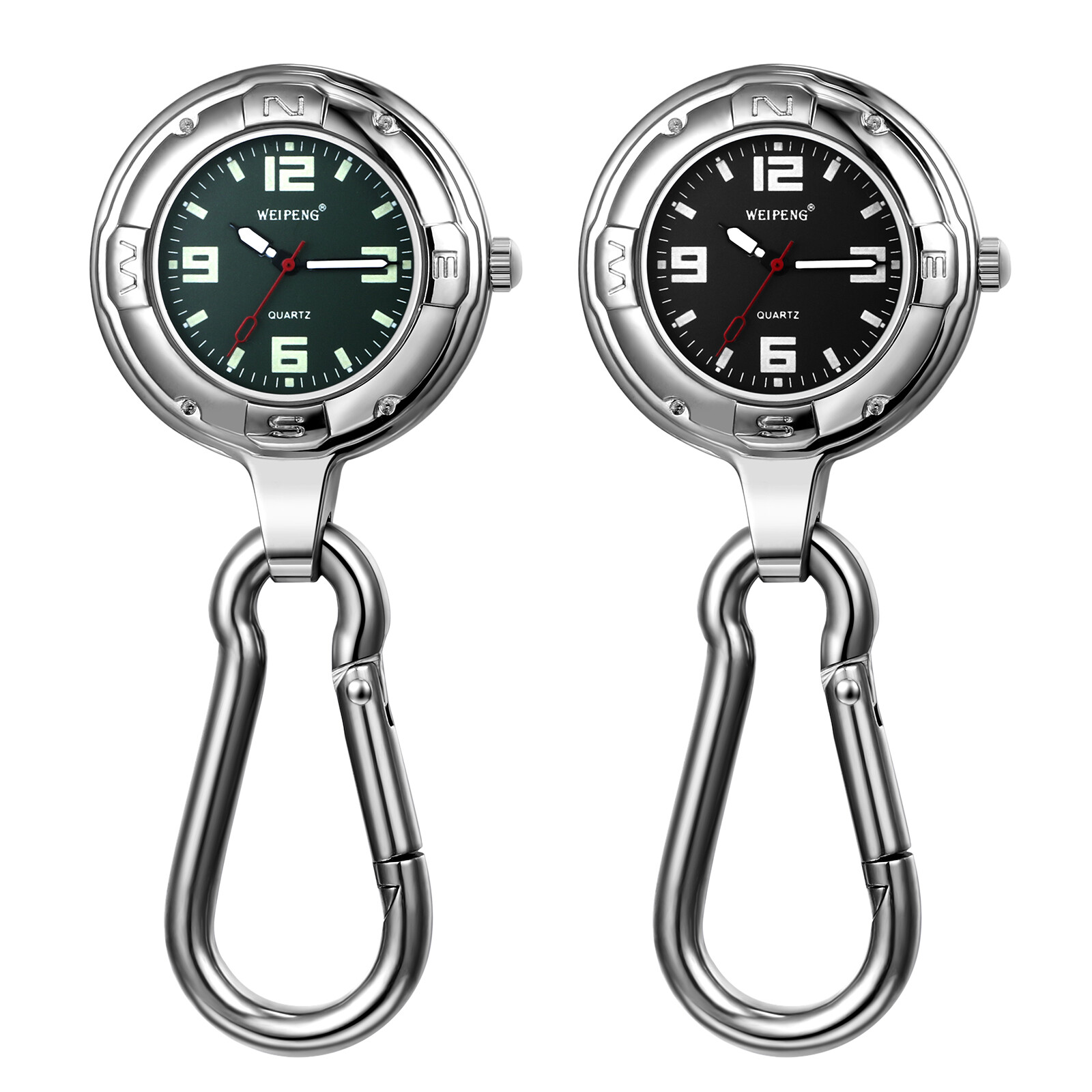 Outdoors Hiking Climbing Backpack Belt Clip-on Fob Watch Carabiner Key Ring