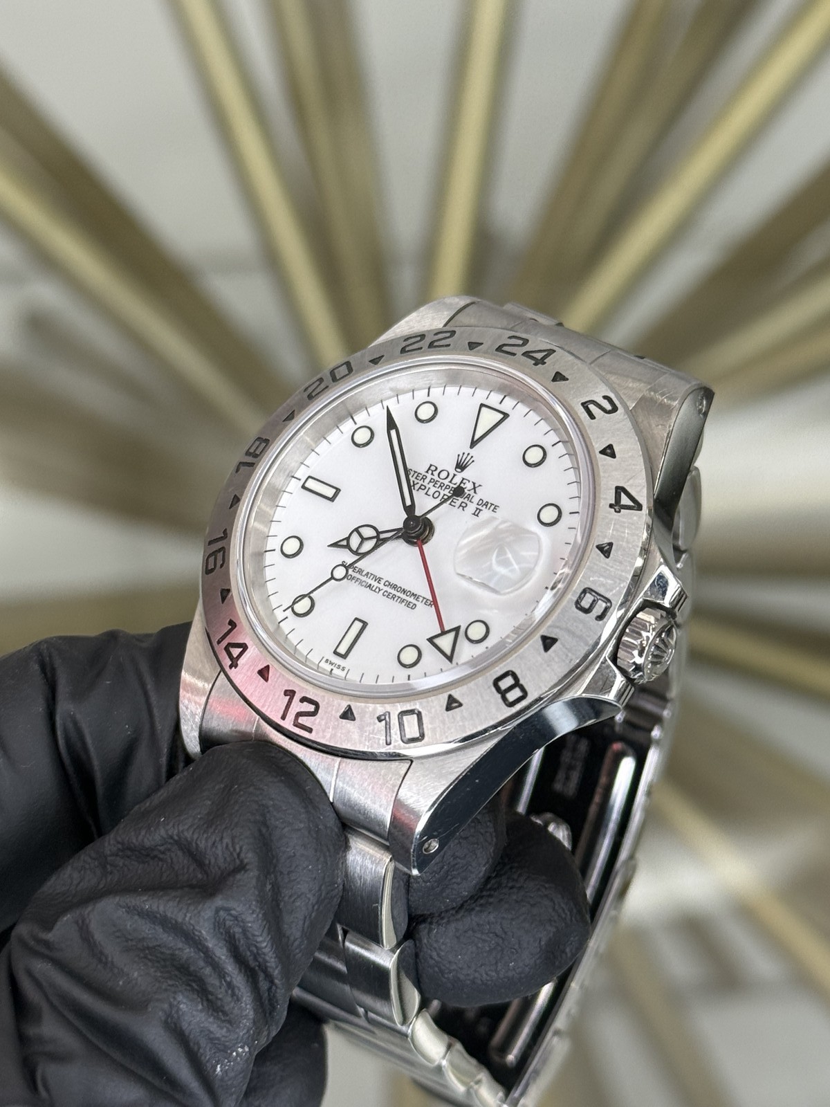Rolex Explorer II White Dial on Oyster 16570