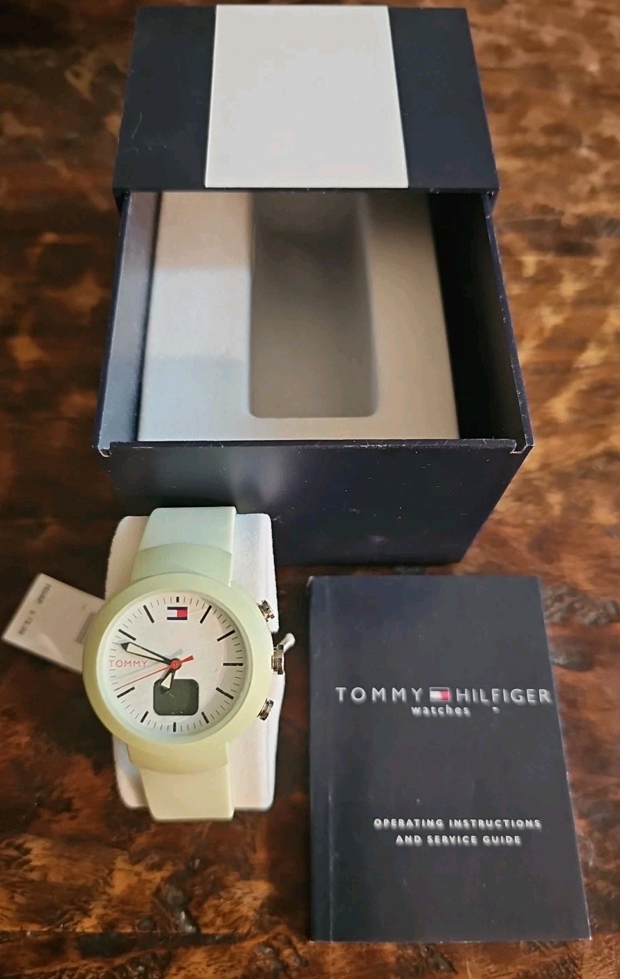 Tommy Hilfiger 1700071 Sport Green Rubber Silicone Strap Unisex Watch Box Tags