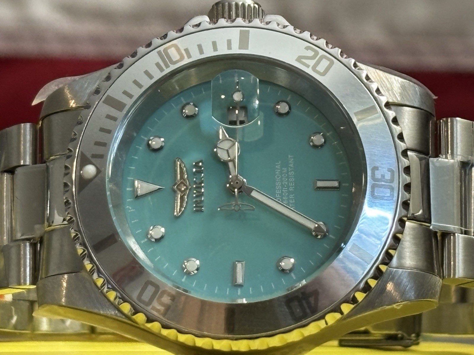 Invicta Pro Diver 50957 Blue Mens Watch On Stainless Steel Bracelet-New N Box