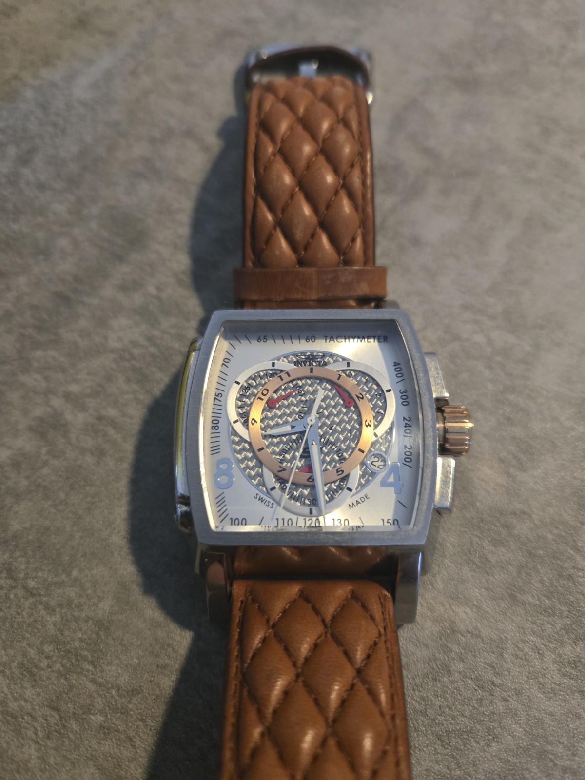 Invicta S1 Rally Men’s Chronograph Watch – 48mm – Brown Leather Strap