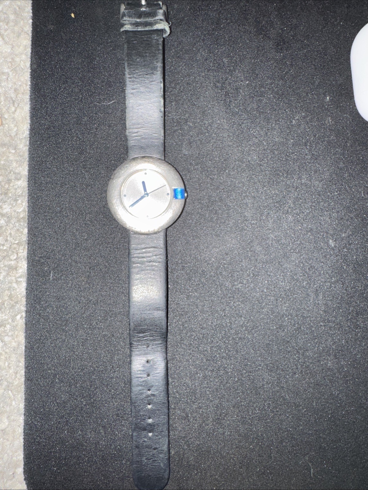 Vintage Boccia All Titanium Watch Unisex 33mm Black Leather Band Needs Battery